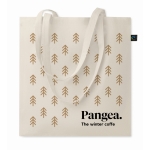 Tote bag en coton équitable avec longues poignées Fairtrade 140 g/m2 couleur beige deuxième vue principale