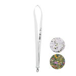 Tour de cou en papier recyclé de 20 mm avec graines de fleurs couleur blanc