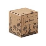 Kit de culture de graines de fleurs d´abeilles présenté dans une boîte couleur beige