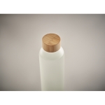 Gourde en verre impression en quadrichromie et bouchon bambou 650ml couleur blanc transparent quatrième vue photographique