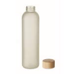 Gourde en verre impression en quadrichromie et bouchon bambou 650ml couleur blanc transparent sixième vue