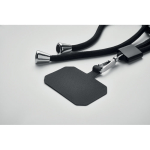 Cordon personnalisé pour téléphone tubulaire en RPET couleur noir sixième vue