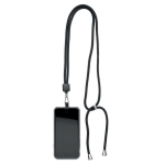 Cordon personnalisé pour téléphone tubulaire en RPET couleur noir