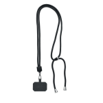 Cordon personnalisé pour téléphone tubulaire en RPET couleur noir
