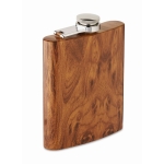 Flasque personnalisée en inox recyclée avec l´aspect bois 190ml couleur marron