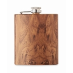 Flasque personnalisée en inox recyclée avec l´aspect bois 190ml couleur marron deuxième vue