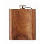 Flasque personnalisée en inox recyclée avec l´aspect bois 190ml couleur marron troisième vue