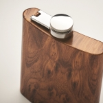 Flasque personnalisée en inox recyclée avec l´aspect bois 190ml couleur marron quatrième vue photographique