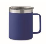 Tasse en acier inoxydable recyclé étanche avec couvercle 300ml couleur bleu
