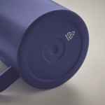 Tasse en acier inoxydable recyclé étanche avec couvercle 300ml couleur bleu quatrième vue photographique