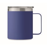 Tasse en acier inoxydable recyclé étanche avec couvercle 300ml couleur bleu cinquième vue