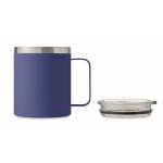 Tasse en acier inoxydable recyclé étanche avec couvercle 300ml couleur bleu septième vue