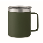Tasse en acier inoxydable recyclé étanche avec couvercle 300ml couleur vert foncé