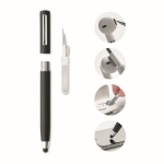 Stylo avec stylet et kit de nettoyage pour écouteurs encre bleue couleur noir