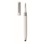 Stylo avec stylet et kit de nettoyage pour écouteurs encre bleue couleur blanc deuxième vue