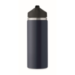 Bouteille logoté étanche en acier inoxydable recyclé avec paille 500ml couleur bleu marine septième vue