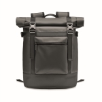 Sac à dos en toile avec fermeture à enroulement et rembourrage couleur noir troisième vue