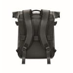 Sac à dos en toile avec fermeture à enroulement et rembourrage couleur noir quatrième vue
