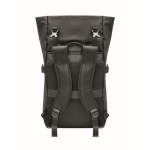 Sac à dos en toile avec fermeture à enroulement et rembourrage couleur noir