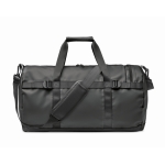 Sac de voyage personnalisé en toile avec fond, poignées et sangle couleur noir troisième vue