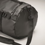 Sac de voyage personnalisé en toile avec fond, poignées et sangle couleur noir vue photographique