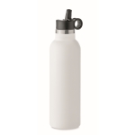 Bouteille anti-fuite avec 2 bouchons interchangeables et paille 700ml couleur blanc