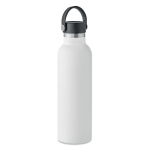 Bouteille anti-fuite avec 2 bouchons interchangeables et paille 700 ml couleur blanc vue latérale