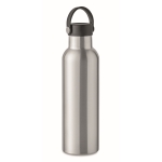 Bouteille anti-fuite avec 2 bouchons interchangeables et paille 700ml couleur argenté mat deuxième vue