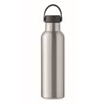 Bouteille anti-fuite avec 2 bouchons interchangeables et paille 700ml couleur argenté mat deuxième vue