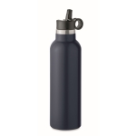 Bouteille anti-fuite avec 2 bouchons interchangeables et paille 700ml couleur bleu marine