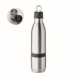 Gourde thermos en inox avec gobelet et couvercle rabattable 500ml couleur argenté mat