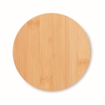 Salière et poivrière en bambou avec couvercle tournant et cuillère couleur bois sixième vue