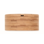 Salière et poivrière en bambou avec couvercle tournant et cuillère couleur bois septième vue
