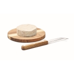 Petit plateau à fromage en bois d´acacia avec couteau couleur bois quatrième vue