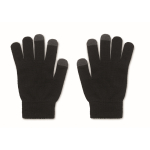 Gants tactiles en polyester RPET avec étiquette logo en liège couleur noir deuxième vue