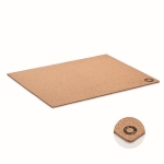 Set de table en liège personnalisable 40x30 cm avec détail sur le coin couleur beige