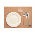 Set de table en liège personnalisable 40x30 cm avec détail sur le coin couleur beige quatrième vue