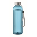 Gourde anti-fuite en tritan translucide avec couvercle et sangle 500ml couleur bleu transparent deuxième vue