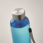 Gourde anti-fuite en tritan translucide avec couvercle et sangle 500ml couleur bleu transparent troisième vue photographique