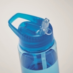 Gourde imprimée en tritan anti-fuite avec paille pour le sport 650ml couleur bleu transparent troisième vue photographique