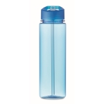 Gourde imprimée en tritan anti-fuite avec paille pour le sport 650ml couleur bleu transparent quatrième vue