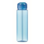 Gourde imprimée en tritan anti-fuite avec paille pour le sport 650ml couleur bleu transparent cinquième vue