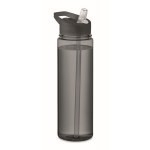 Gourde imprimée en tritan anti-fuite avec paille pour le sport 650ml couleur gris transparent deuxième vue