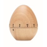 Minuteur de cuisine personnalisé original en bois en forme d´œuf couleur bois troisième vue