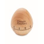 Minuteur de cuisine personnalisé original en bois en forme d´œuf couleur bois vue principale
