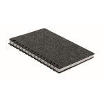 Carnet avec couverture en feutre et porte-stylo A5 avec pages lignées couleur gris foncé