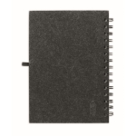 Carnet avec couverture en feutre et porte-stylo A5 avec pages lignées couleur gris foncé troisième vue