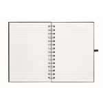 Carnet avec couverture en feutre et porte-stylo A5 avec pages lignées couleur gris foncé cinquième vue