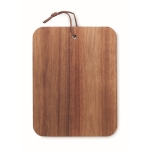 Planche à découper personnalisée en bois d'acacia avec cordelette couleur bois troisième vue
