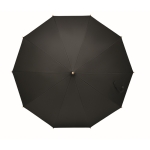Parapluie manuel RPET en pongé coupe-vent avec armature en bambou Ø104 couleur noir sixième vue